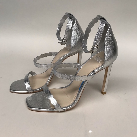 Paige silver leather scalloped heel NWOB - Picture 3 of 5